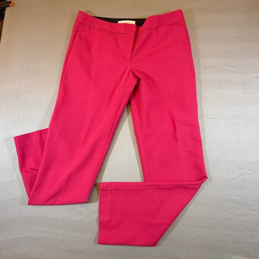 Ann Taylor LOFT Marisa Pink Straight Leg Dress Pants Trousers Size 6 281383 2460